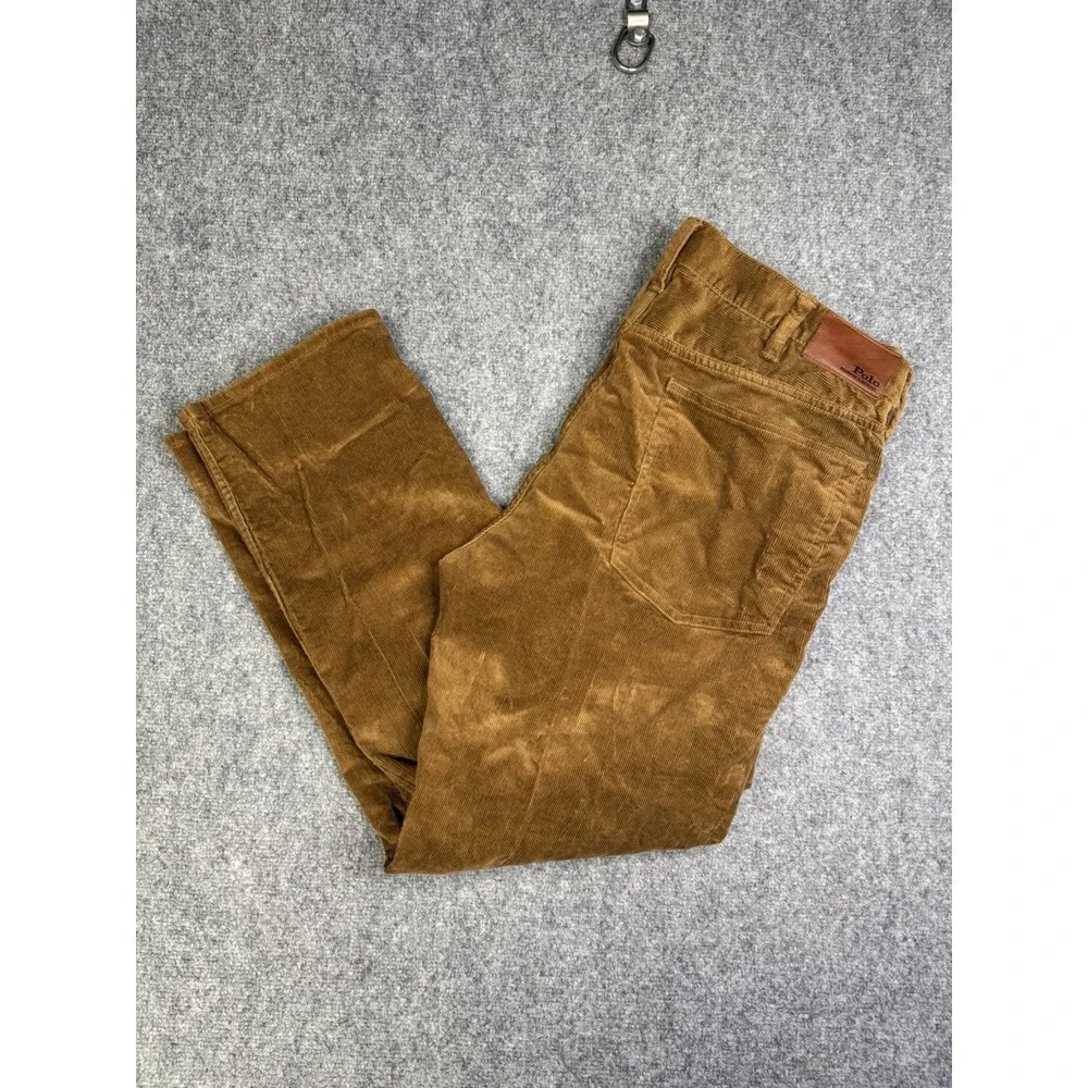 Men's Polo Ralph Lauren Varick Slim Straight Stretch Corduroy Pants Size 38x30